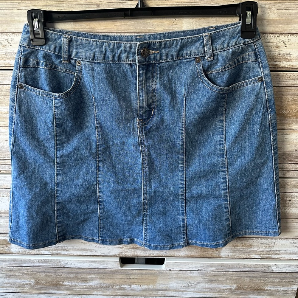 👖 Christopher & Banks Petite Denim Skirt 12P Stretch 34W